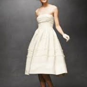 BHLDN "Hitherto" Fondant Tea Dress, Sz.4 Cream